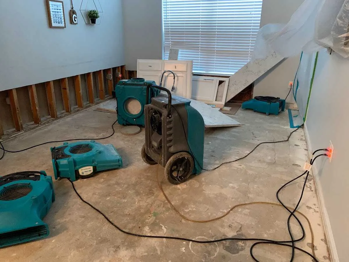 Dehumidifier in flood-cut room for Water Extraction & Removal in Maple Valley
